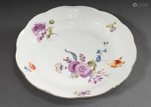 Large Marcolini Meissen plate with polychrome painting "...
