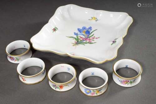 6 pieces Meissen "German Flower", 20th century,: s...