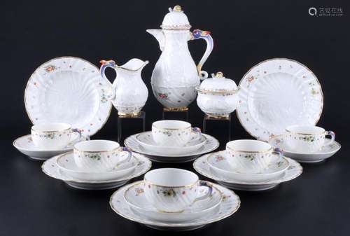 Meissen Swan Service Indian Flowers coffee service for 6 per...