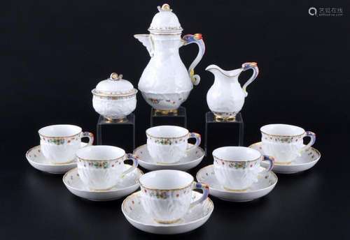 Meissen Swan Service Indian Flowers mocha coffee service for...