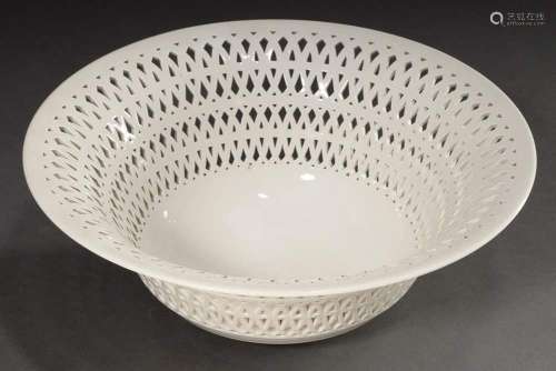 Large round KPM bowl with openwork basket rim, formerly part...