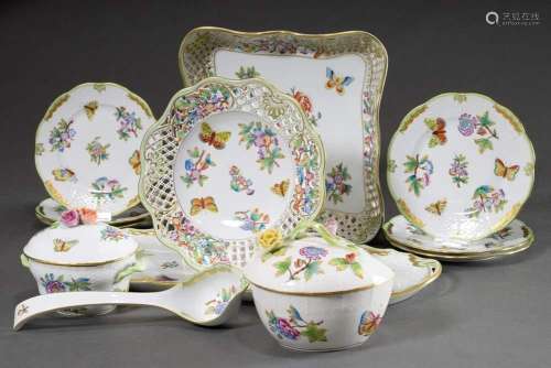 12 Various pieces Herend "Victoria" porcelain with...