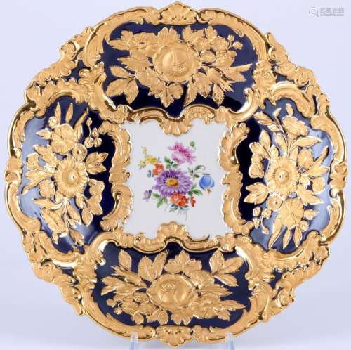 Meissen Meissen Flower Bouquet Royal Blue large splendor bow...