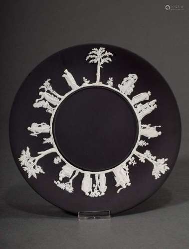 Modern Wedgwood Jasperware plate with antique relief scenes ...
