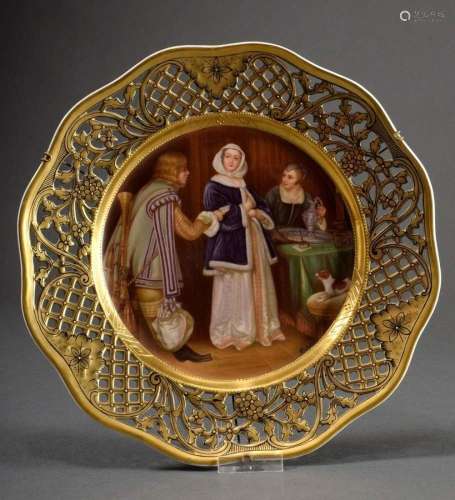 Dresden plate with flawless painting in the mirror "The...