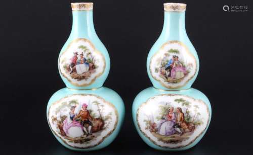 Meissen pair of splendor vases, knob mark 1860-1924, Paar Kü...