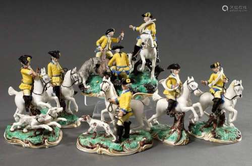 6 Various Nymphenburg "Hunt Riders" from the "...