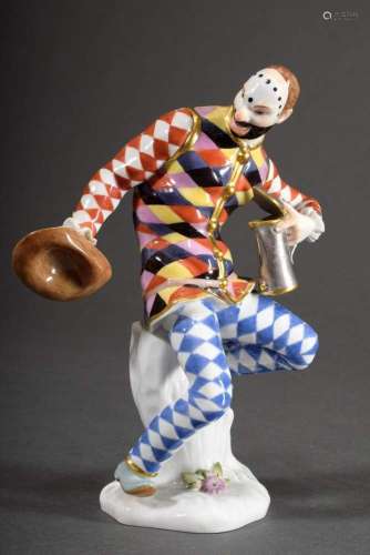 Meissen figure "Harlequin with hat and jug" from t...
