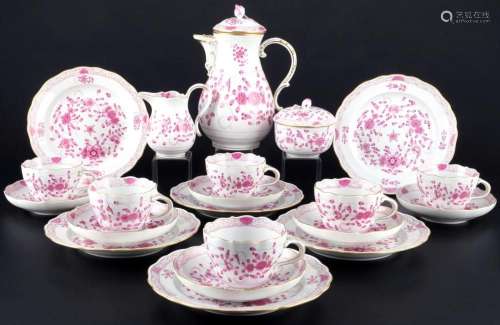 Meissen Indian Purple Rich coffee service for 6 persons 1st ...