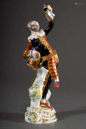 Meissen figure "Harlequin with lidded jug" from th...