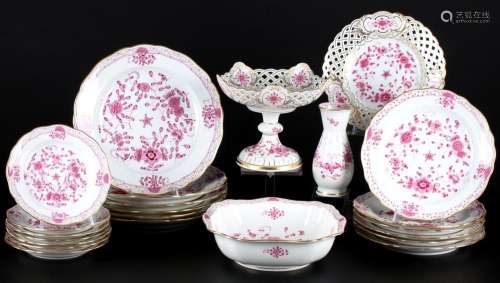 Meissen Indian Purple Rich 1st choice dining service for 6 p...