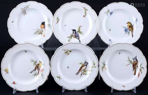 Meissen Birds 6 dessert plates 1st choice, Kuchenteller 1.Wa...