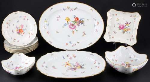 Meissen Neubrandenstein Flower Bouquet with Insects dinner s...