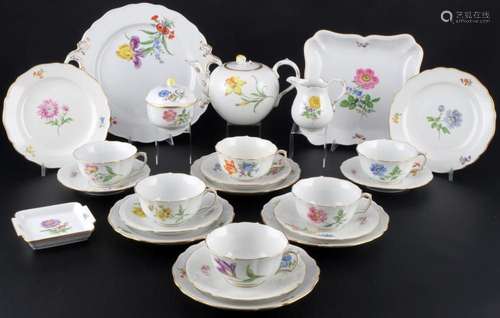 Meissen Flowers tea service for 6 persons, Teeservice für 6 ...