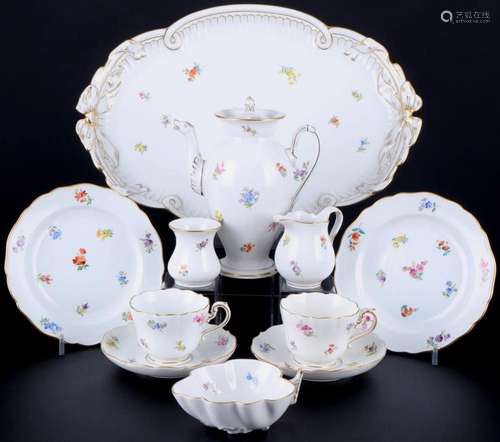 Meissen Strewn Flowers coffee set for 2 persons 1st choice, ...