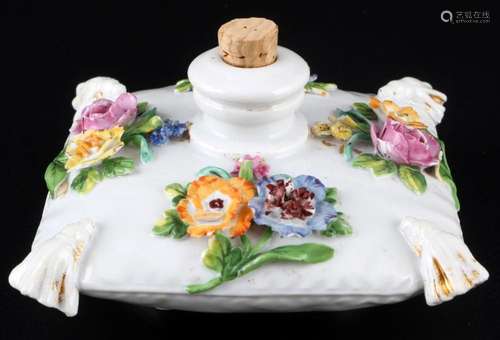 Meissen ink well with blossoms 1st choice, Tintenfass mit pl...