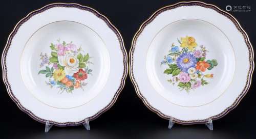 Meissen A-Edge rich Flower Bouquet 2 splendor plates 1st cho...