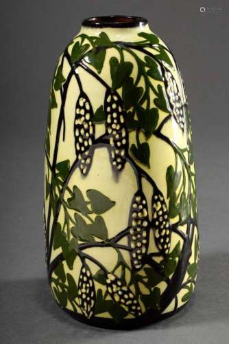 Laeuger, Max (1864-1952) ceramic vase with black/green slip ...