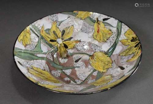 Marcks, Sonngard (*1959) Ceramic bowl "Yellow Tulips&qu...