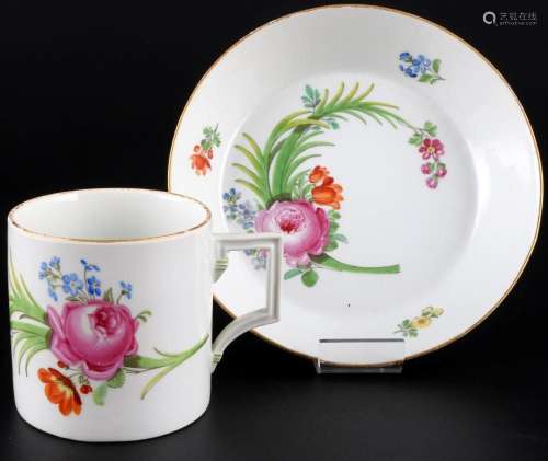 Meissen Marcolini Red Rose collection cup with saucer, Samme...