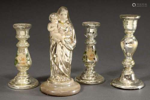 4 Various pieces of mercury silver: 1 Madonna with child (h....