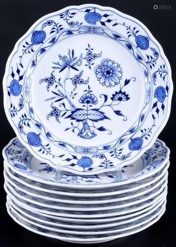 Meissen Onion Pattern 10 dessert plates, Kuchenteller,