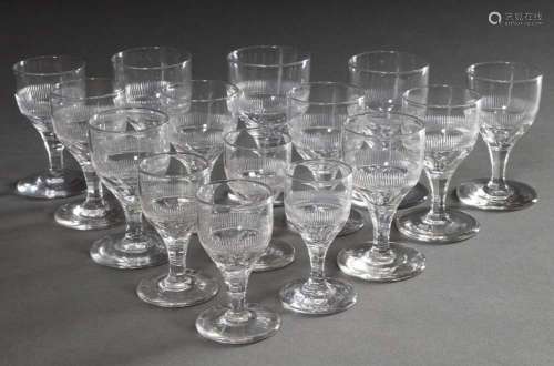 15 piece drinking service with half surface and lancet cut, ...