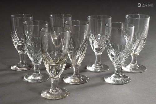 8 Rustic glasses with twisted features on the dome, blown in...