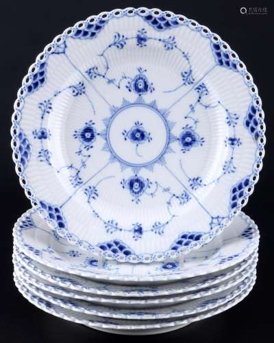 Royal Copenhagen Musselmalet Full Lace 6 dinner plates 1084 ...