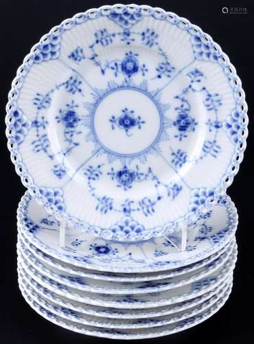 Royal Copenhagen Musselmalet 8 bread plates 1088 1st choice,...