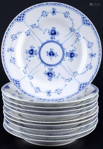 Royal Copenhagen Musselmalet 10 dinner plates, Speiseteller,