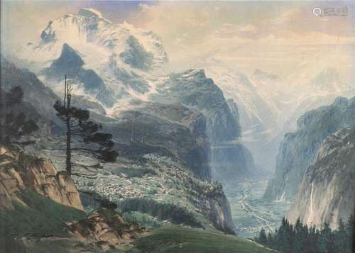 JOHANN HERING JOHANN HERING BLICK AUF WENGEN JUNGFRAU IM LAU...