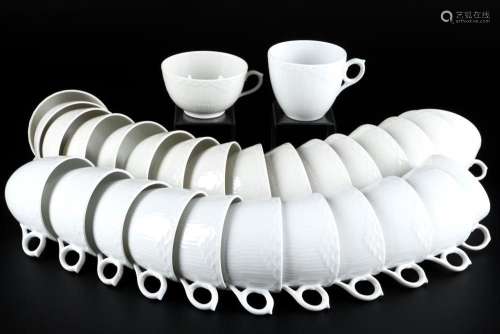 Royal Copenhagen Ribbed White 17 tea cups and 12 coffee cups...