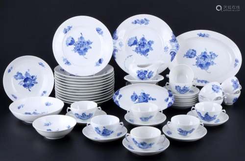 Royal Copenhagen Blue Flower dinner service for 12 persons, ...