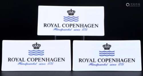 Royal Copenhagen 3 stand-up displays, Aufsteller,