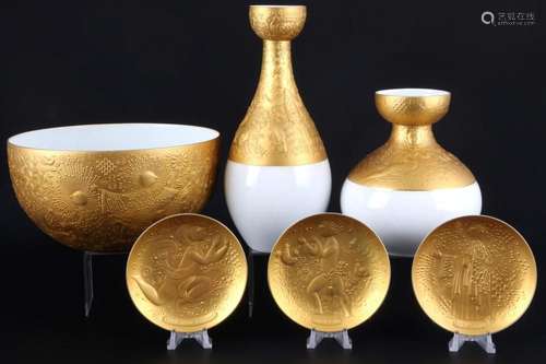 Rosenthal The Magic Flute 2 splendor vases und 4 bowls, Björ...