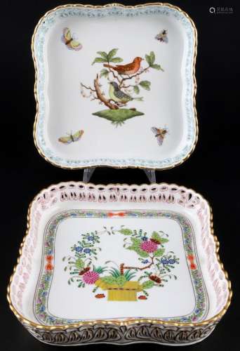 Herend Rothschild / Fleur des Indes 2 splendor bowls, Prunks...