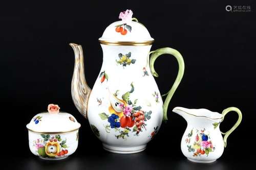 Herend BFR Bouquet de Fruits coffee pot set, Kaffeekern,