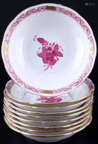 Herend Apponyi Purpur 9 bowls, Schalen,