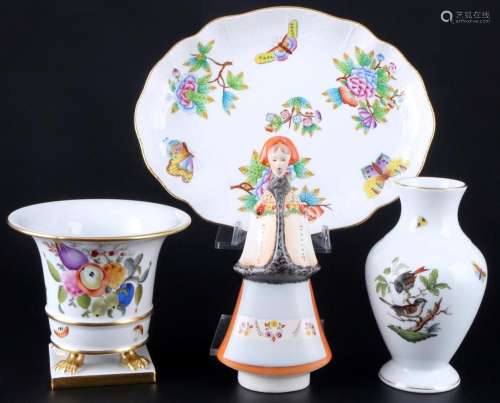 Herend / Aquincum 4-piece decorative / splendor porcelain, d...