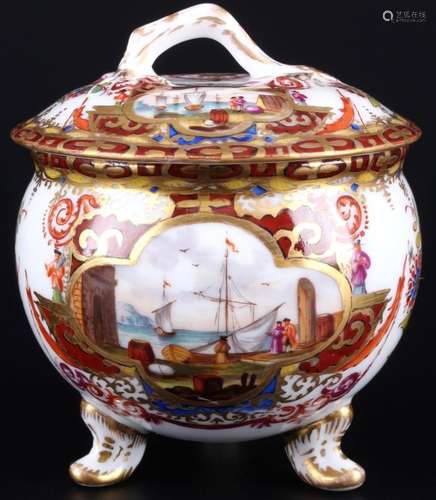 Augustus Rex Sea Trade lidded box, Kauffahrtei Deckeldose,