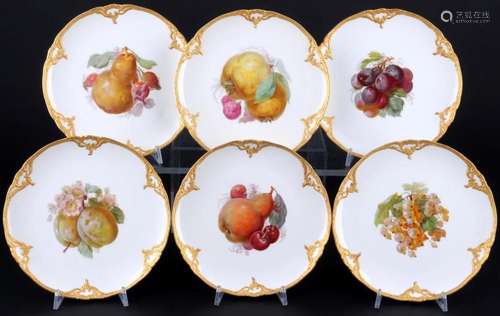 KPM Berlin Fruits 6 dessert plates, Kuchenteller,