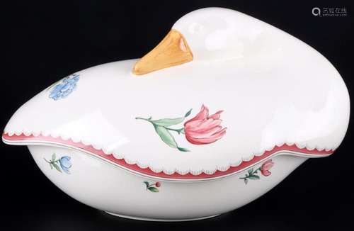 Villeroy & Boch Jardin D Alsace Fleur tureen as a goose,...