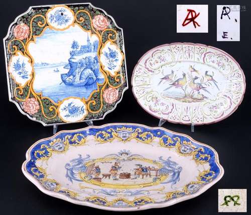 Fayence Netherlands 18th / 19th century 2 splendor platters ...