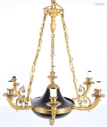 Bronze large chandelier, France 19th century, großer Bronze ...