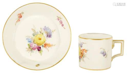 AN 18TH CENTURY MEISSEN COFFEE CUP AND SAUCER