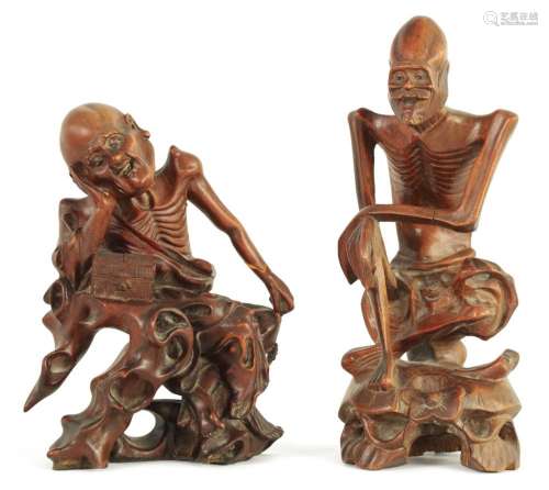 TWO LATE 19TH CENTURY CARVED FIGURES