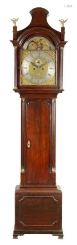 A GEORGE III AND LATER MAHOGANY 8 DAY LONG CASE CLOCK