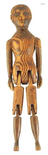 A 19TH CENTURY PITCH PINE ARTISTS LAY FIGURE