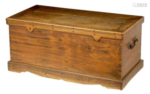 AN EARLY 19TH CENTURY CAMPHOR WOOD CHEST